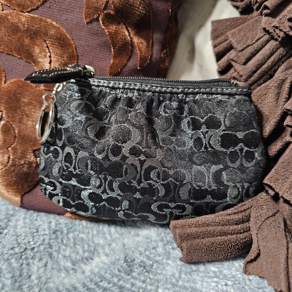 Coach y2k Lurex and Black Optic Coin Pouch Purse